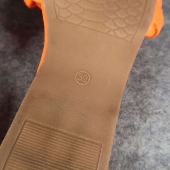 Ego Shoes Womens 39 Sandals Slides Woven Strap Slip On Casual Orange Square Toe - Picture 12 of 12